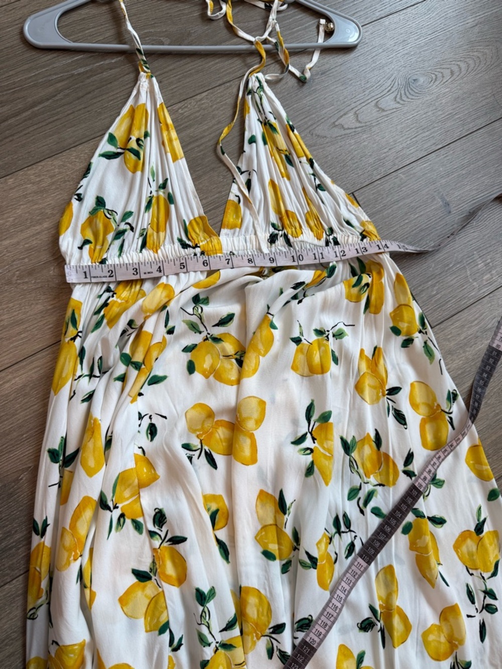 Kate Spade Lemon Print Halter Maxi Dress - Yellow & White - Picture 12 of 12